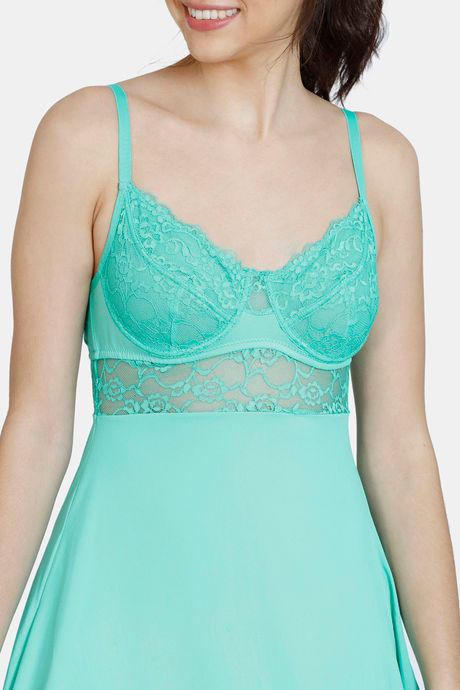 Zivame Beautiful Basic Knit Poly Babydoll - Florida Keys — image 5